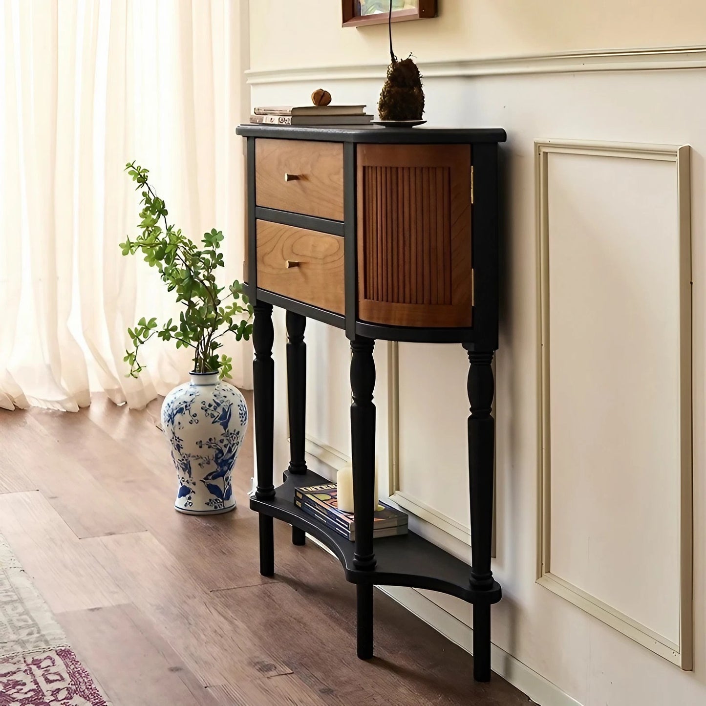 Luxury Solid Wood Antique Style Console Table Entryway Table Hallway Table Corridor Cabinet