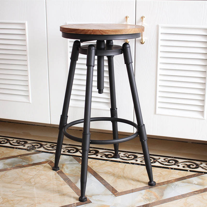 Solid Wood Steel Swivel Lift Bar Stool Counter Stools